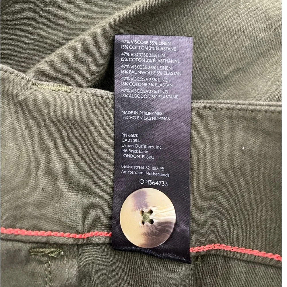 MAEVE x ANTHROPOLOGIE The Colette Plus Size Cropped Wide Leg Pants in Olive - Picture 9 of 10